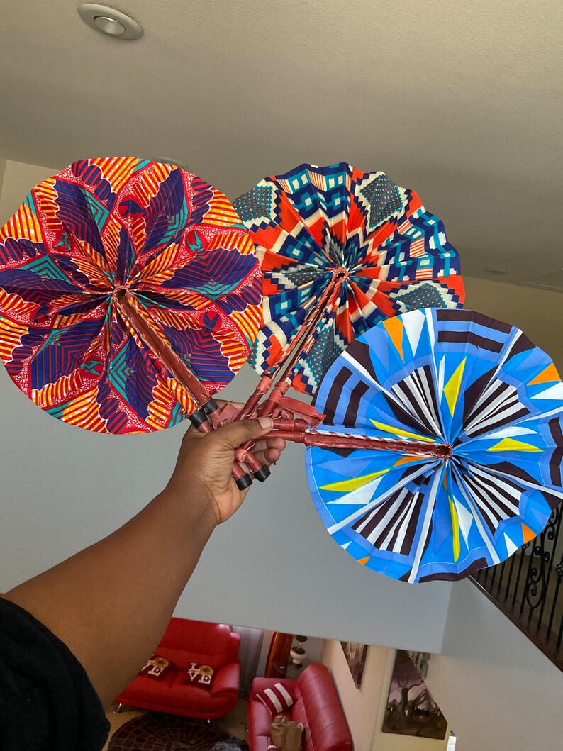 Ankara Hand Fan Folding Fan Made With African Fabric Hand Etsy