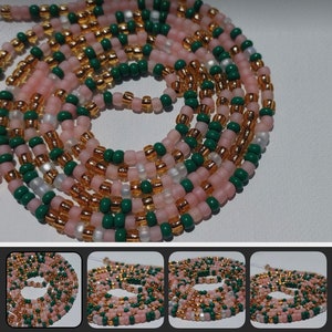 African Waist Beads - Waistbead For Weight Loss - Multi Colored Waist Chain Elastic or Tie On Waist Bead.