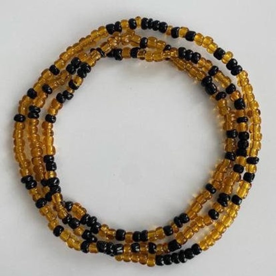 Body Beads - Glass Beads - Custom Sized to Order Golds / Adjustable with 3 of Chain