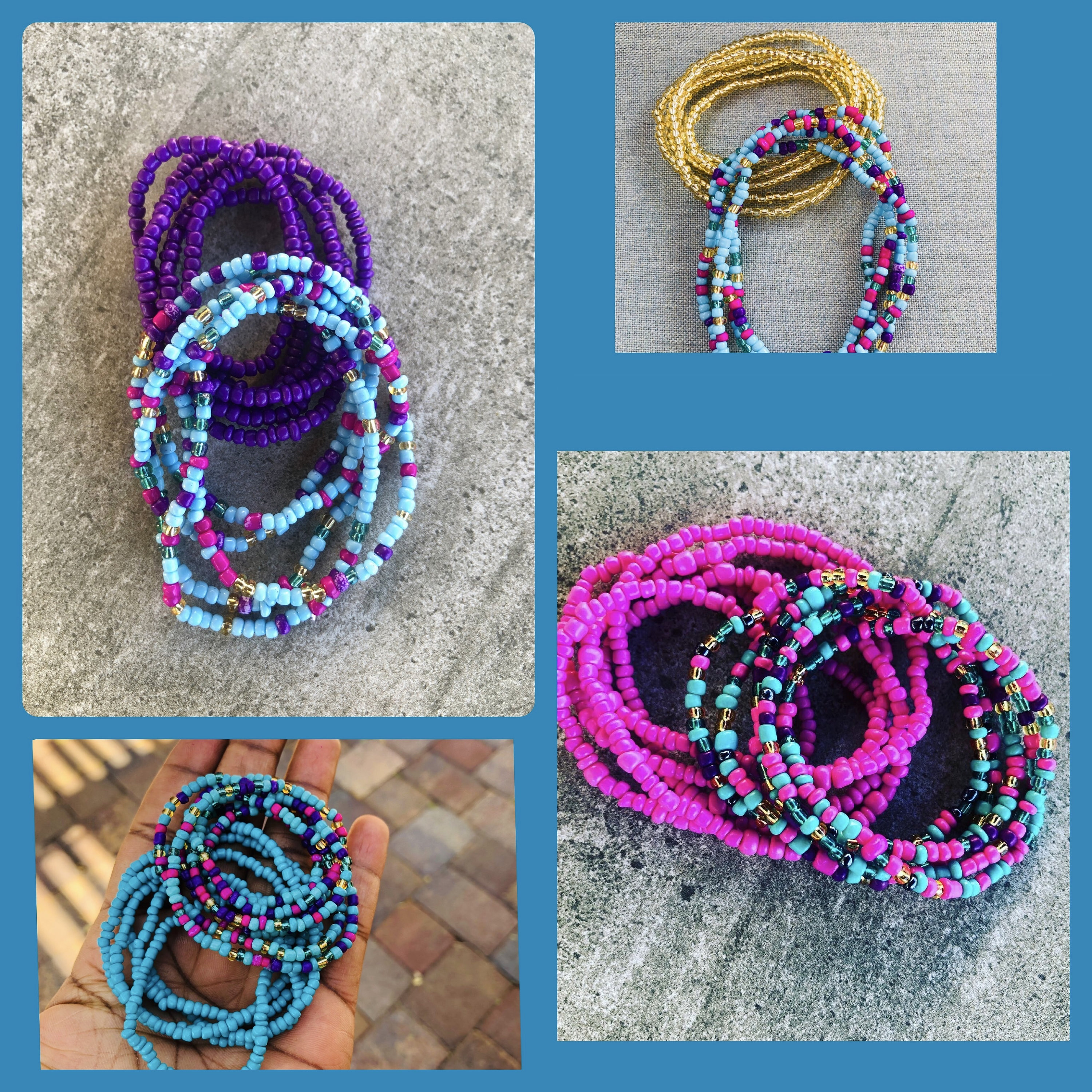 PRETTY POPS OF COLORS WAIST BEADS – Beadee Beads by Amma