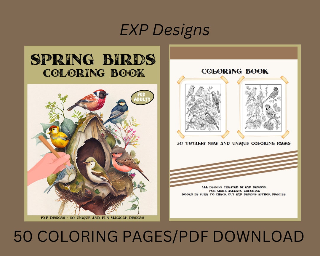 Spring Birds Coloring Book for Kids, Teens, and Adults/spring Bird ...