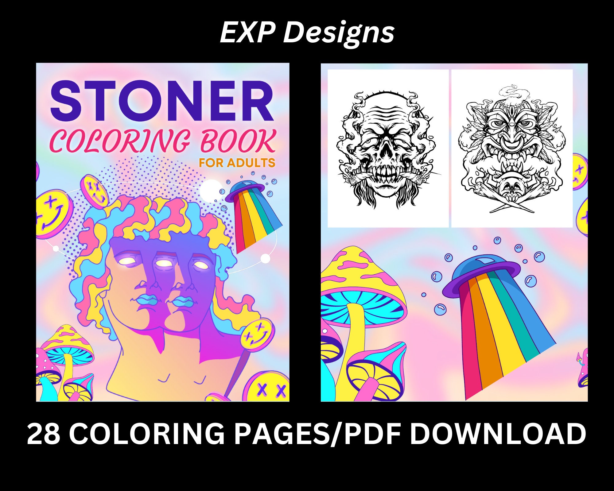 Stoner Coloring Book, Digital Download, 50 High Quality Premium Design  Pages Stoner Activity Sheets, Stoner Coloring Pages, Book Sheets 