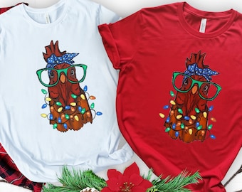 Christmas Chicken Sweatshirt,Chicken Christmas Shirts, Funny Christmas Shirt, Womens Holiday Sweaters, Christmas Gifts, Christmas Crewneck