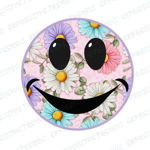 Smile Floral Png ,Summer Png , sunglasses png,Groovy flowers happy face png,Smiley Face design,Happy face design,Daisy smiley face png