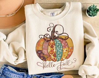 Hello Fall Pumpkin Shirt, Fall Shirt,Family Thanksgiving Shirt,Thanksgiving Shirt,Thanksgiving Sweatshirts,Fall Autumn Shirt, Thanksgiving T