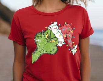 Christmas Green Monster Shirt,Christmas Movies Shirt,Holiday Spirit Shirts,New Year Shirt, Funny Christmas Sweater,Retro Green Monster