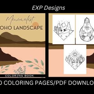 Minimalist Boho Landscape Coloring Book /30 Coloring Pages /PDF Printable Download