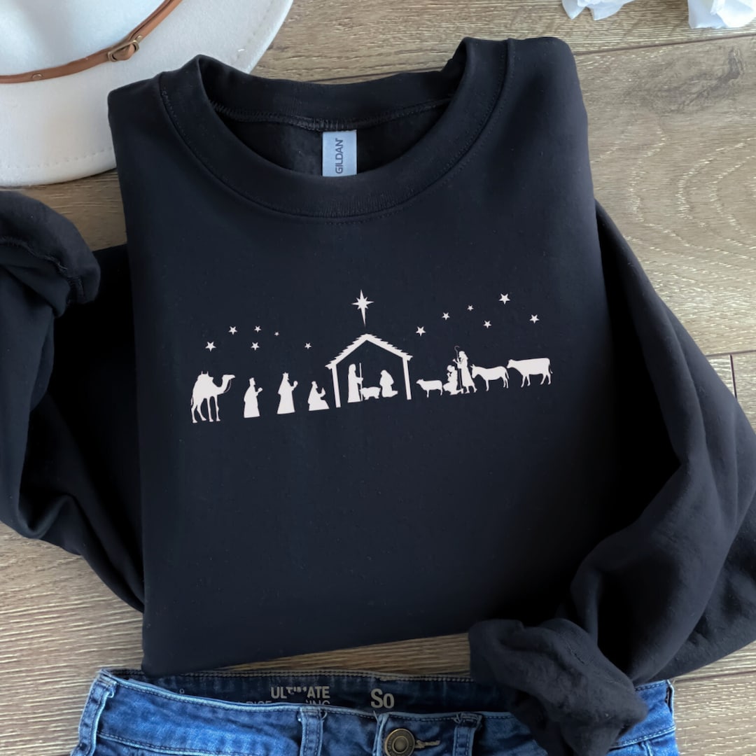 Christian Christmas Nativity Sweatshirt, Religious Christmas Gifts