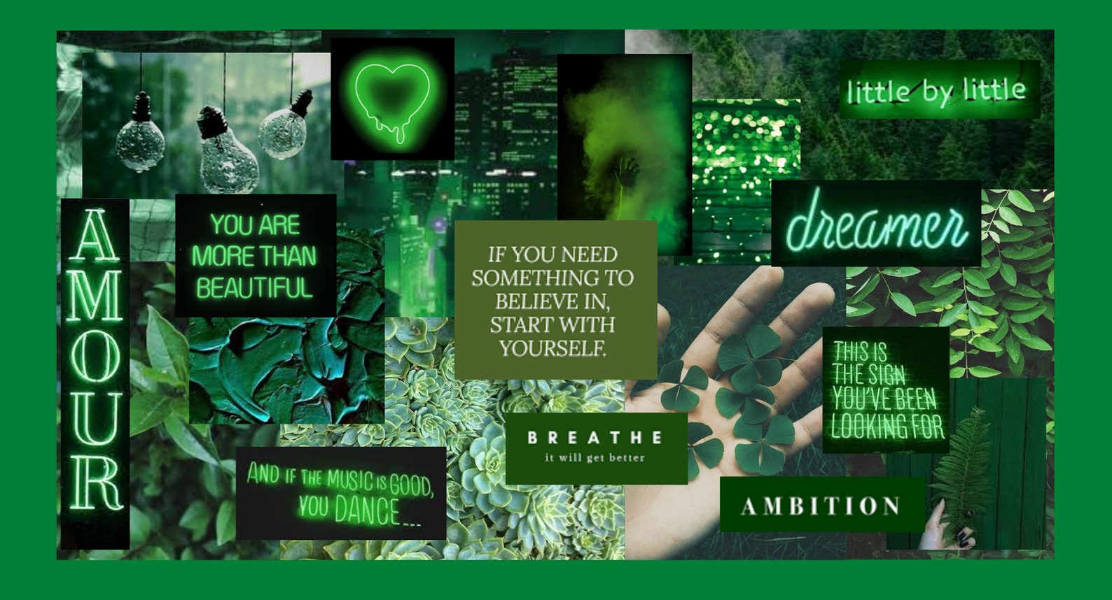 Green Aesthetic Laptop/desktop Wallpaper Etsy