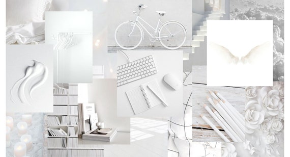 Blanco estética portátil / escritorio fondo de pantalla - Etsy España