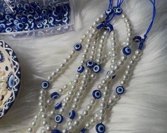 Catena Anti-Perchè Per Cellulare In Acrilico | Collana Boheme Blu, Lunghezza 30 Cm, Portachiavi A Collana Per Donna, Regalo Originale