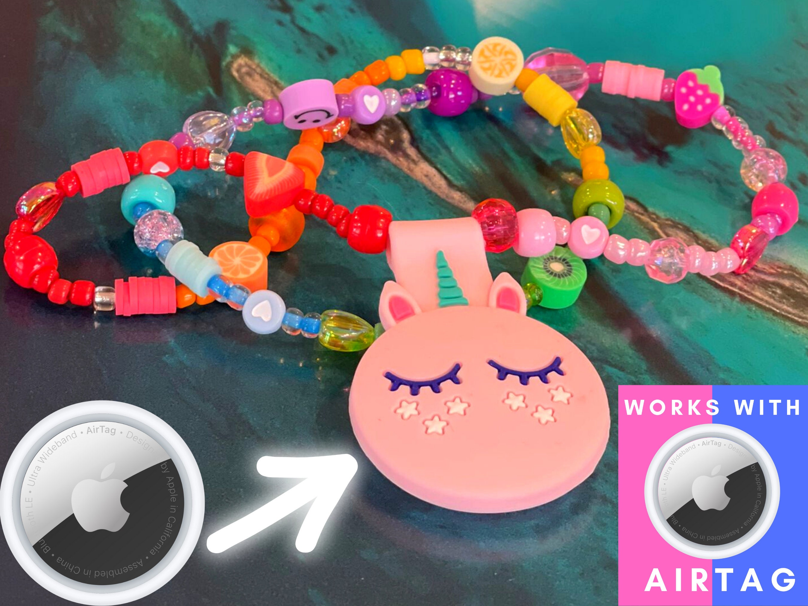 Collier AirTag Licorne Arc-en-Ciel pour Enfants -  France