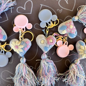 Embroidered Heart AirTag Keychain