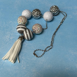 Silver Sparkle Tassel Necklace