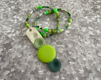 Green Fidget Pop it Airtag Necklace