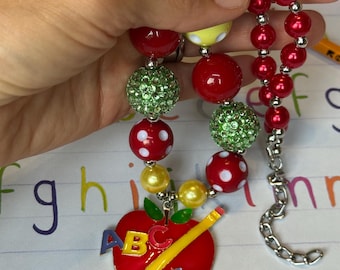 Teacher Bubble Gum Beads Necklace