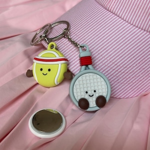 Tennis Ball & Racket AirTag Keychain Holder