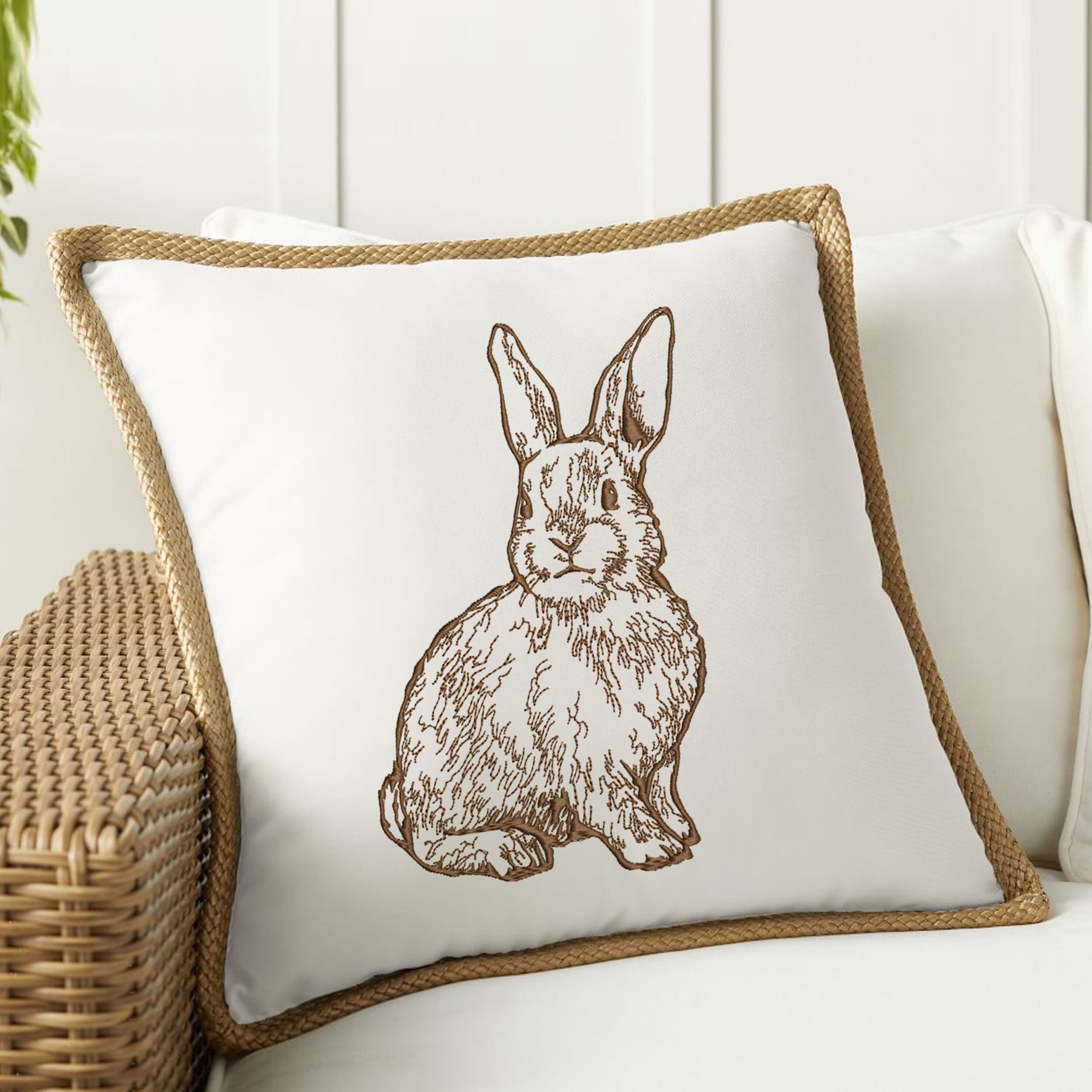 Rabbit for Machine Embroidery Chinoiserie Blue and White Hare Easter ...