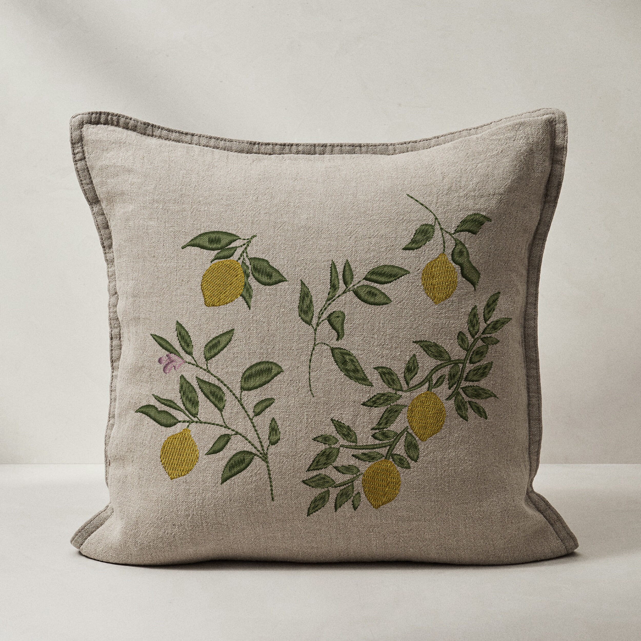 Positive lemons machine embroidery floral botanical garden  etsy