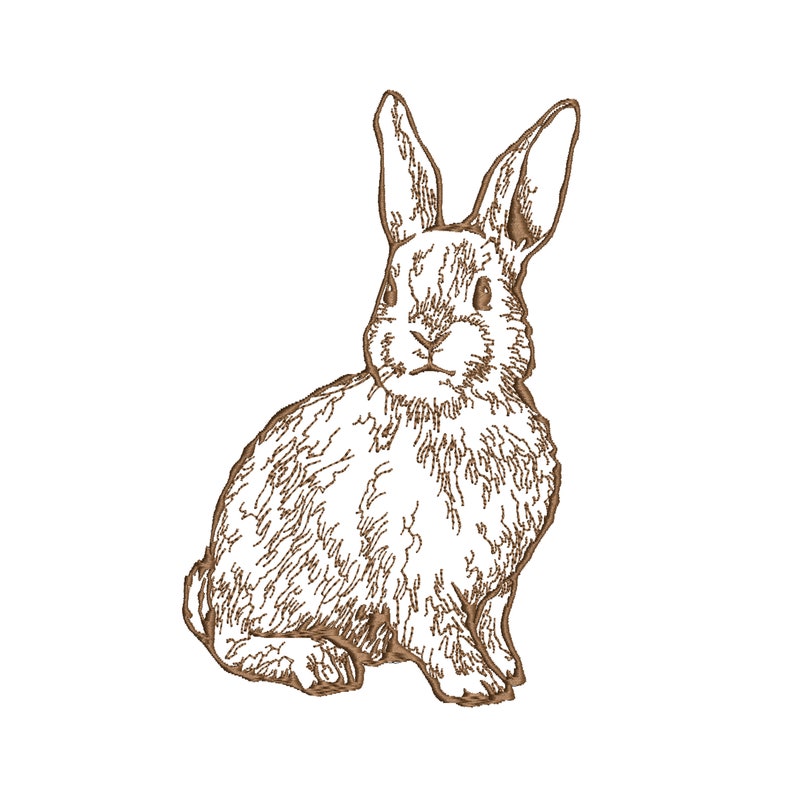 Coniglio per ricamo a macchina Cineserie Lepre blu e bianca Modello coniglietto pasquale primaverile Download istantaneo Zip 8 dimensioni immagine 1