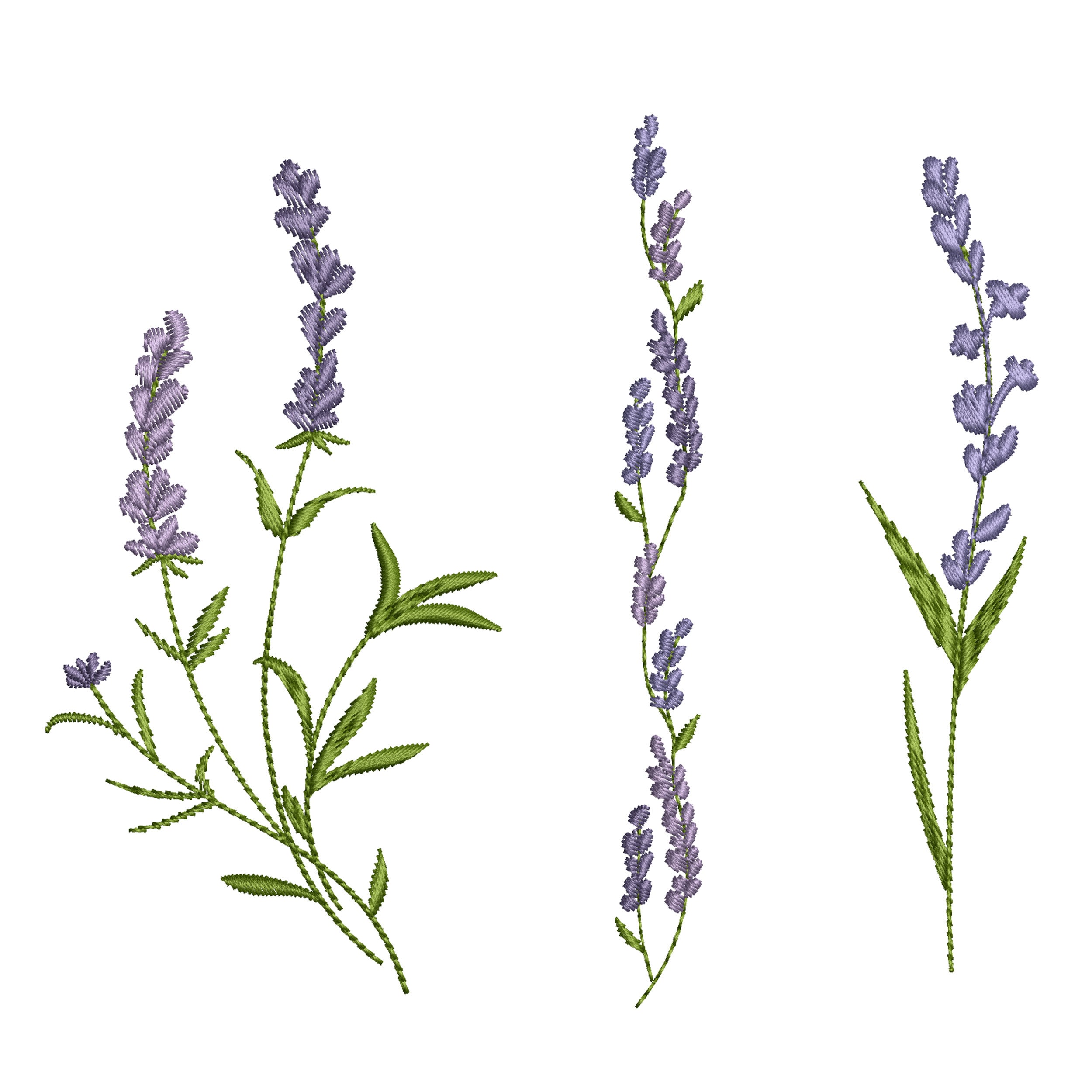 Lavender Flower Border Machine Embroidery Floral Botanical Trim Garden Pattern Instant Download Zip - ANY SIZE