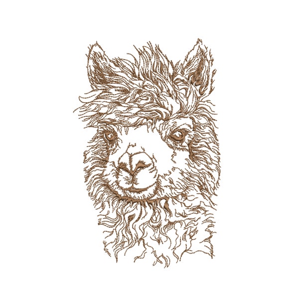 Alpaca Llama Machine Embroidery Design, Farm Animal Instant Download ZIP- 5 sizes
