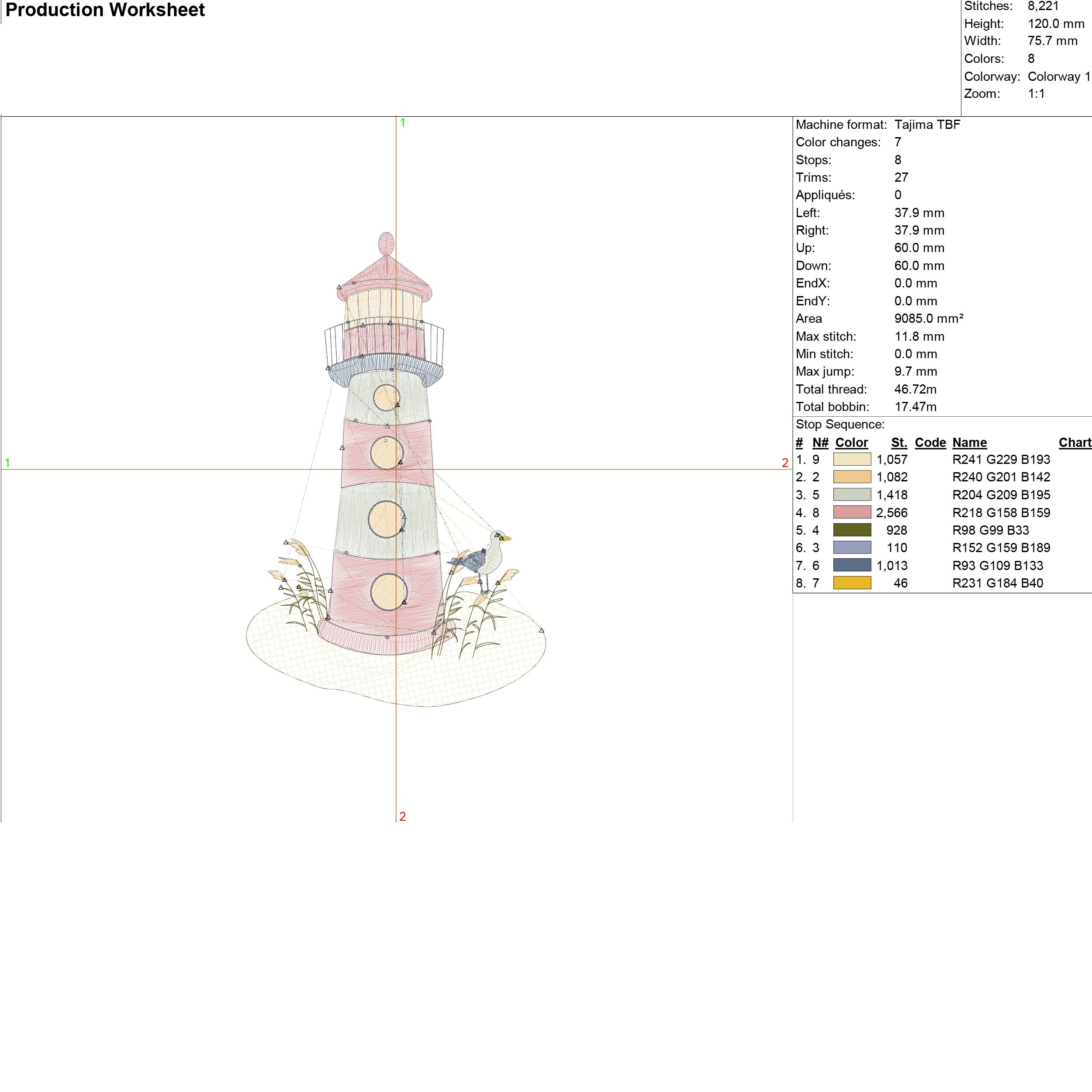 Lighthouse Machine Embroidery Design Pattern Instant Download Zip -5 ...