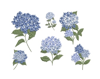 Mini Tiny Hydrangea Machine Embroidery Bundle, Pattern Instant Download Zip File - 9 sizes