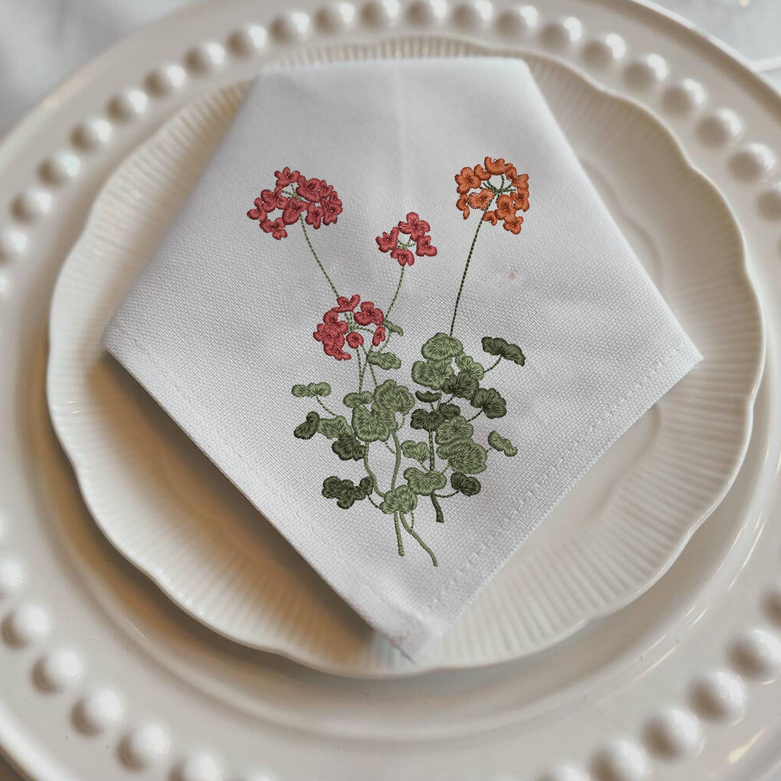 Geranium Flower Machine Embroidery Design, Hydrangea Botanical Garden ...
