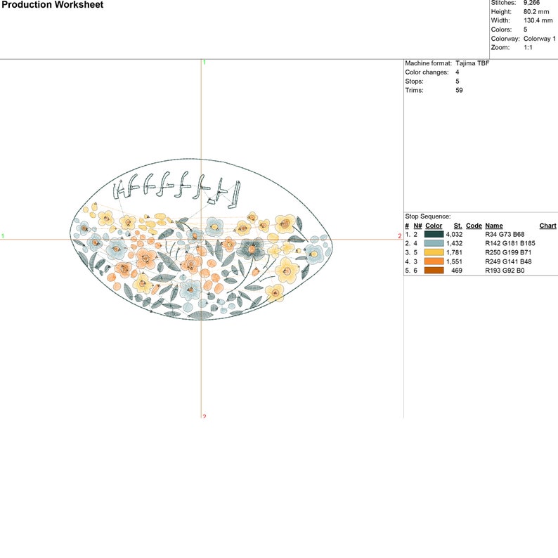 Flower Football Mama Machine Embroidery Design, Blue and White Ball