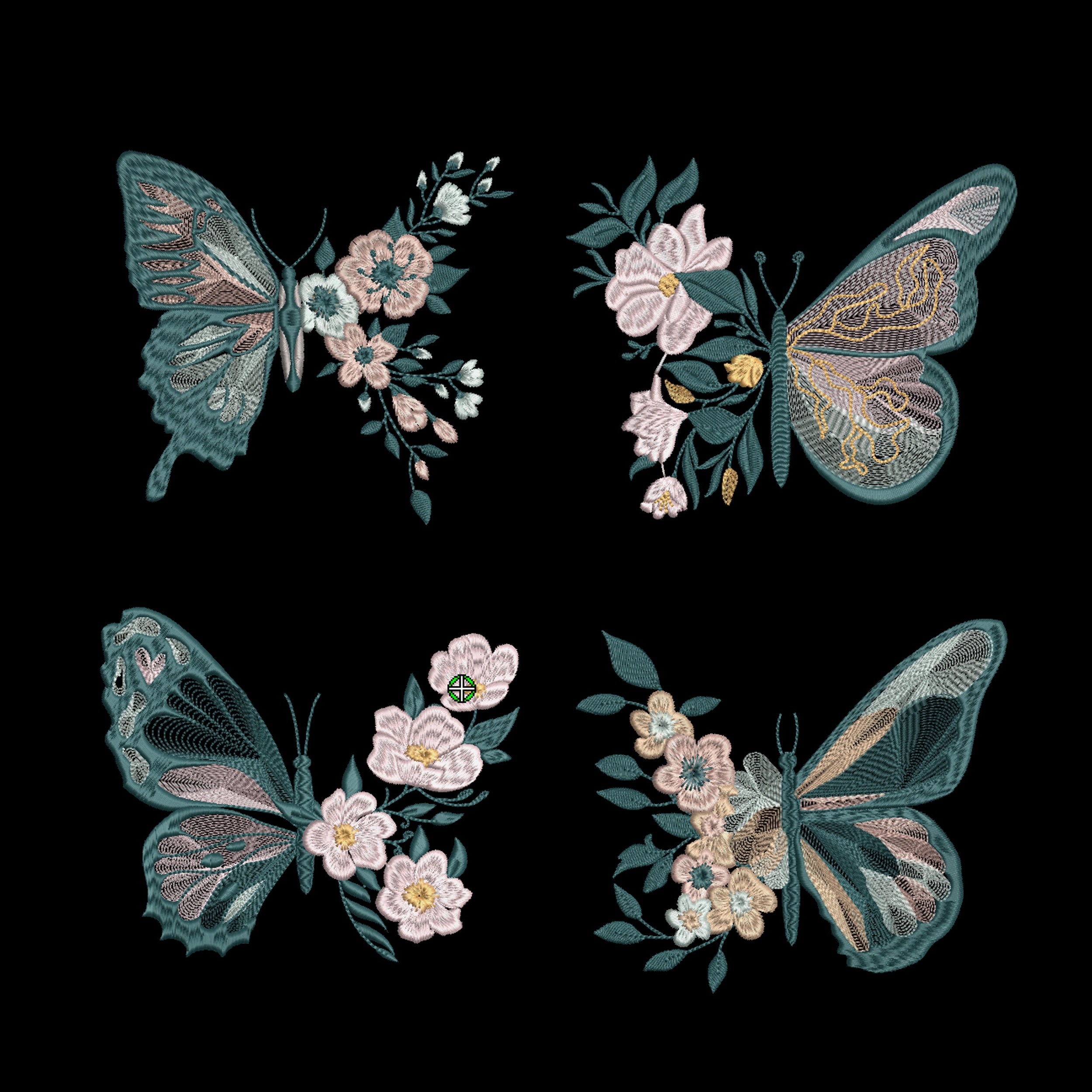 Flower Butterfly Machine Embroidery Design Bundle, Easter Floral ...