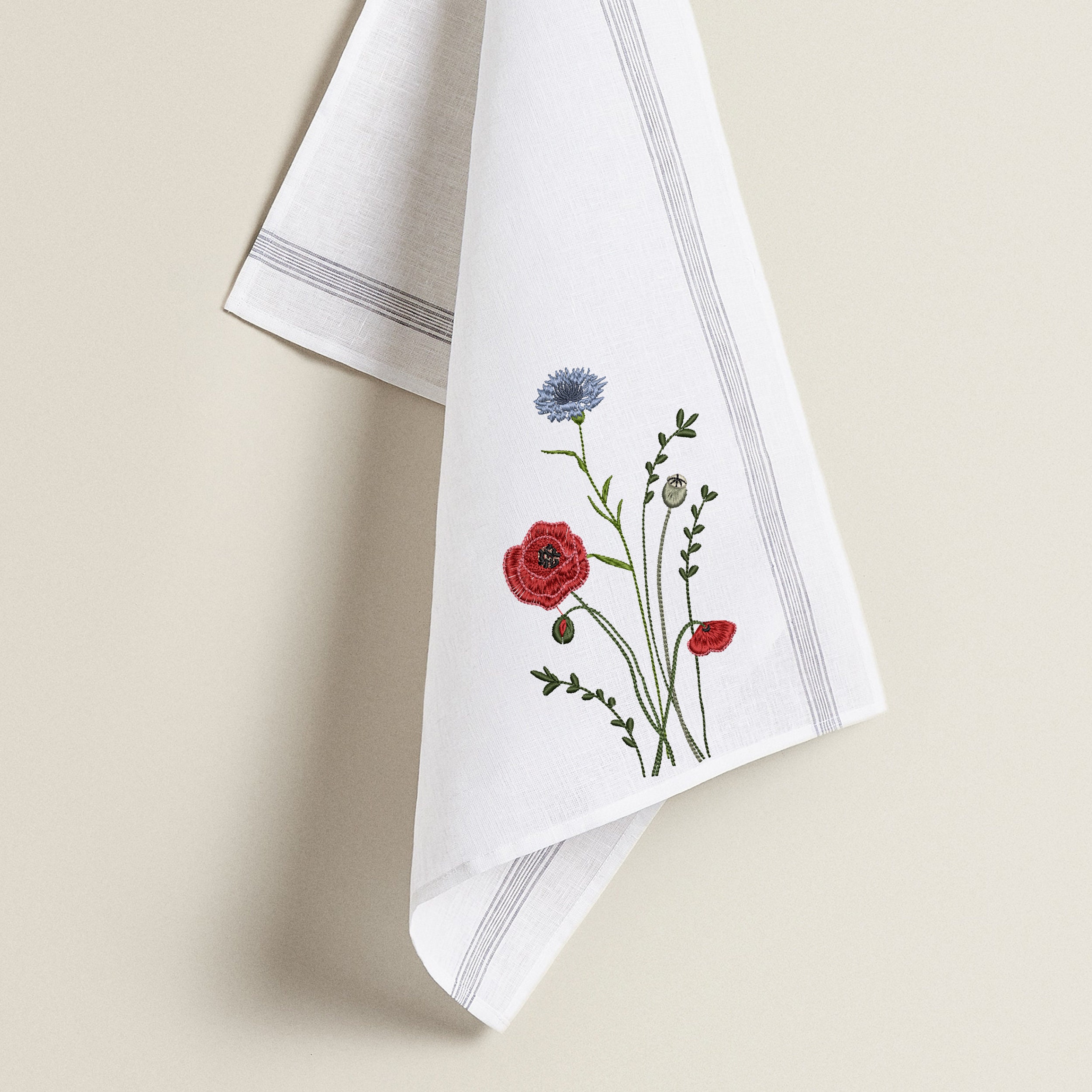 Wild Meadow Flower Machine Embroidery Pattern, Floral Botanical