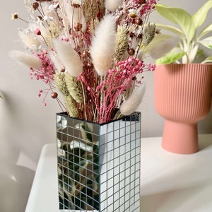 Vase Disco en Mosaïque Miroir pour Fleurs Design Unique 3D image 2
