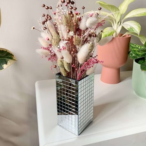 Vase Disco en Mosaïque Miroir pour Fleurs Design Unique 3D image 4