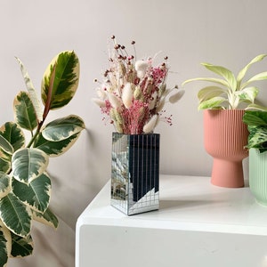 Vase Disco en Mosaïque Miroir pour Fleurs Design Unique 3D image 5