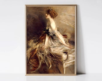 Princess Marthe Bibesco, Giovanni Boldini | Vintage Portrait Painting | Glamorous Woman Print | Printable Poster Wall Art | Digital Download