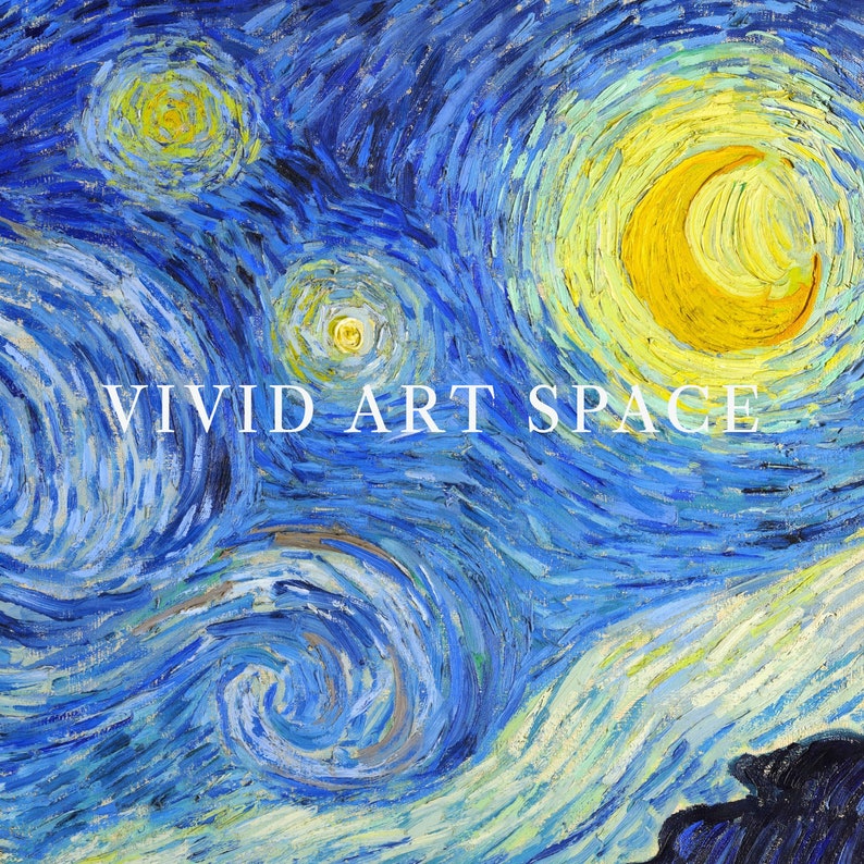 Vincent van Gogh Starry Night Impressionist Landscape Painting Famous Art Print Vintage Print Printable Wall Art Digital Download image 3