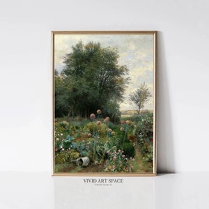 Austrian Cottage Garden | Flowering Garden Painting Print | Vintage Art Print | Cottage Wall Art | Printable Wall Art | Digital Download