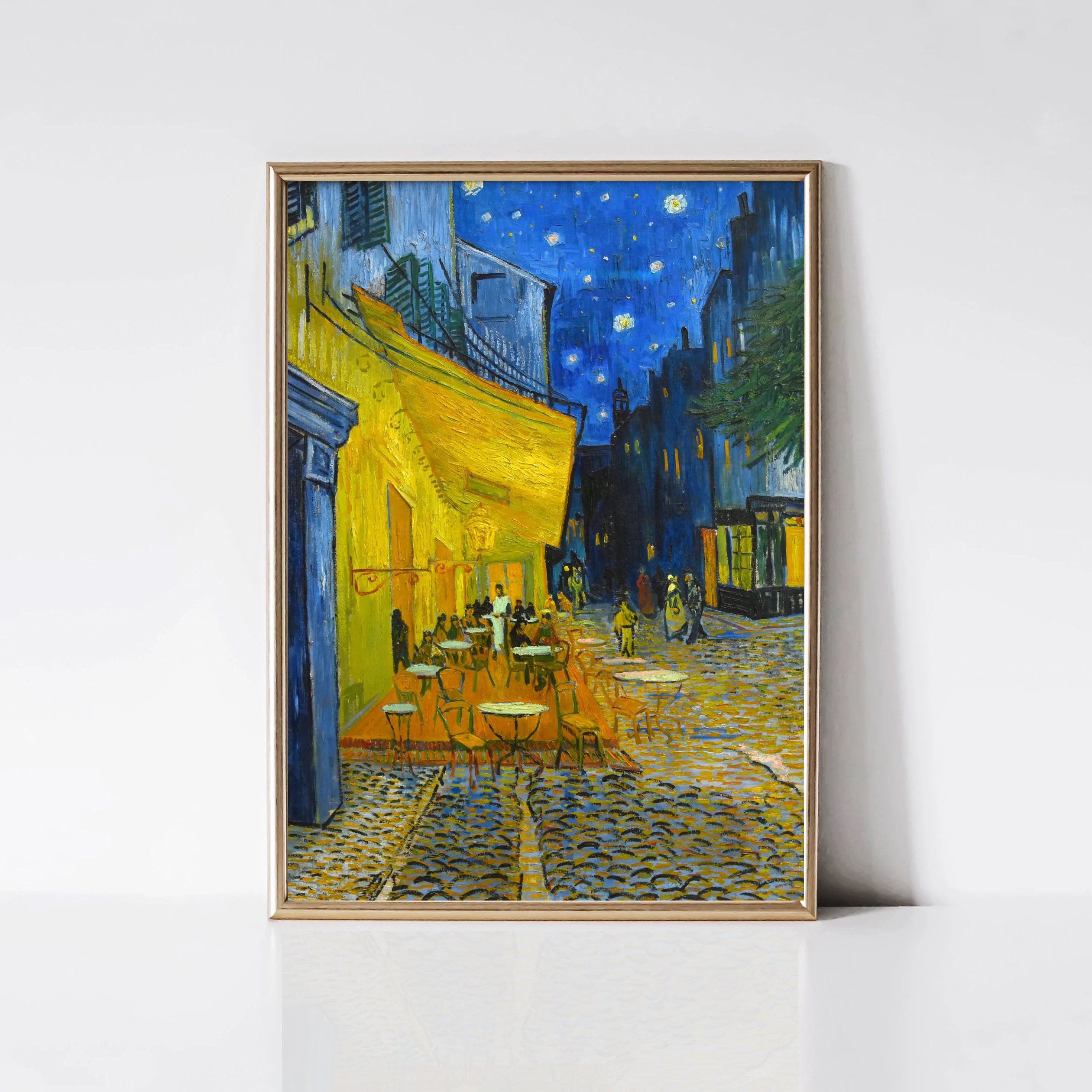 Vincent van Gogh Café Terrasse bei Nacht | Impressionistische Malerei | Französische Stadtansicht Poster | Druckbare Wandkunst | Digitaler Download