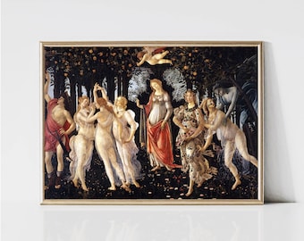 Primavera Allegory of Spring, Sandro Botticelli | Renaissance Painting | Classic Art Print | Classical Printable Wall Art | Digital Download