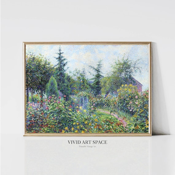 Garden and Chicken Coop by Camille Pissarro | Impressionist Landscape Painting | Rustic Country Art | Printable Wall Art | Digital Download