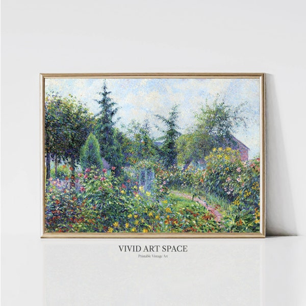 Garden and Chicken Coop by Camille Pissarro | Impressionist Landscape Painting | Rustic Country Art | Printable Wall Art | Digital Download