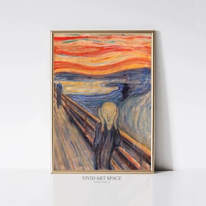 The Scream by Edvard Munch | Expressionist Portrait Painting | Colorful Print | Sunset Print | Printable Wall Art | Modern Art Print