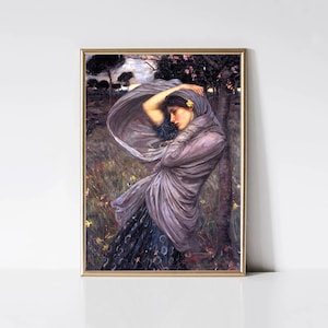 Boreas by John William Waterhouse | Pre-Raphaelite Art Print | Victorian Woman Portrait Painting | Printable Wall Art | Digital Download