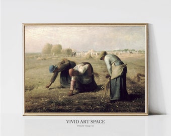 ヴィンテージ・ミレー『落穂拾い』リトグラフ、フランス写実主義美術