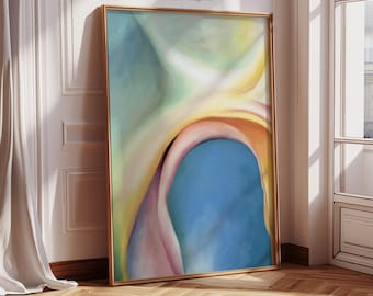 Georgia O’Keeffe Painting Print - Over Blue | Canvas Print | Giclée Print | Fine Art Print | Large Wall Art | Abstract Art Poster