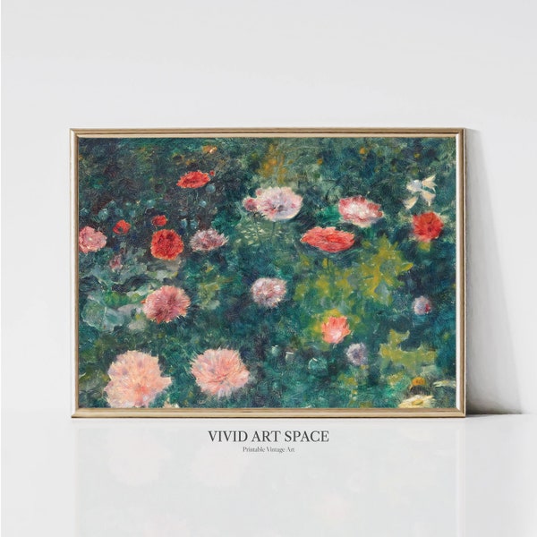 Blooming Poppies Landscape Painting | Modern Art Print | Colorful Print | Meadow Wildflowers Print | Printable Wall Art | Digital Download