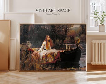 Waterhouse Painting Print - The Lady of Shalott | Canvas Print | Giclée Print | Fine Art Print | Large Wall Art Print | Pre-Raphaelite Art