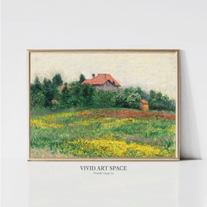Wild Garden | Vintage Landscape Painting Print | Rustic Country Art Print | Colorful Garden Print | Printable Wall Art | Digital Download