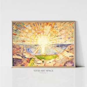 The Sun by Edvard Munch | Modern Sea Landscape Painting | Abstract Expressionist Coastal Print | Printable Wall Art | Digital Download